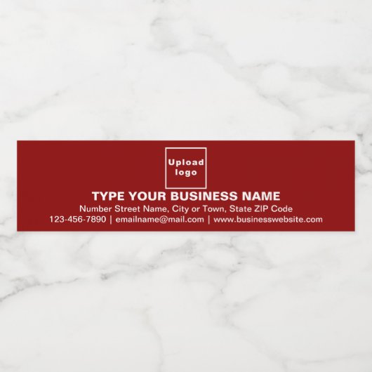 Zakenmerk op het etiket van de rode waterflacon (Enkel label)