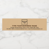 Zakenmerk op lichtbruin-waterflesetiket waterfles etiket (Enkel label)