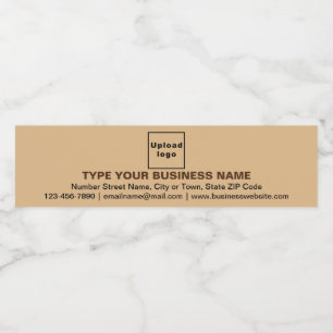 Zakenmerk op lichtbruin-waterflesetiket waterfles etiket