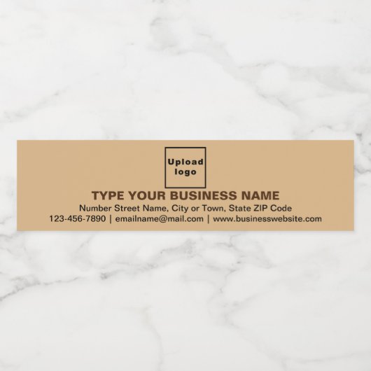 Zakenmerk op lichtbruin-waterflesetiket waterfles etiket (Enkel label)