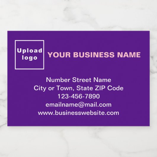 Zakenmerk op Paars Rechthoeketiket Voedselcontainer Etiket (Enkel label)