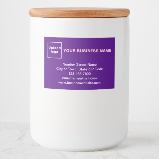 Zakenmerk op Paars Rechthoeketiket Voedselcontainer Etiket (Voorkant)
