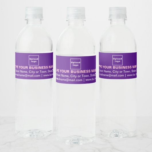 Zakenmerk op Paars Slim Water Fles Label Waterfles Etiket (Flessen)