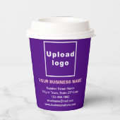 Zakenmerk op Paarse papierbeker Papieren Bekers (Achterkant)