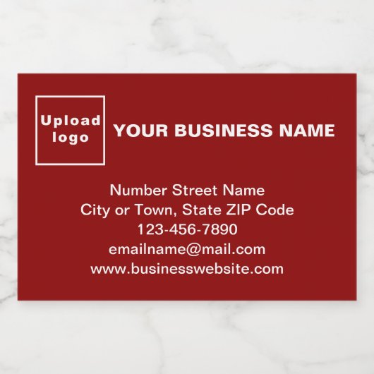 Zakenmerk op rood rechthoekig etiket (Enkel label)