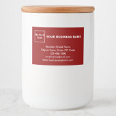 Zakenmerk op rood rechthoekig etiket (Voorkant)