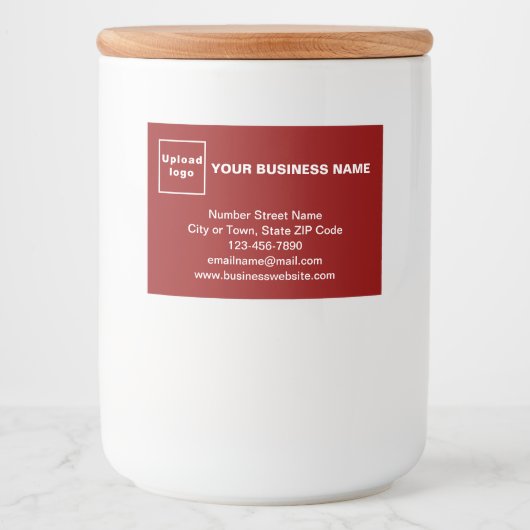 Zakenmerk op rood rechthoekig etiket (Voorkant)