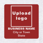 Zakenmerk op rood vierkant strijkbord op etiket labels (Design 1)