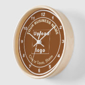 Zakenmerk op Round Brown Wooden Lijst Clock (Hoek)