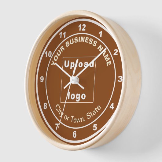 Zakenmerk op Round Brown Wooden Lijst Clock (Hoek)
