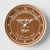 Zakenmerk op Round Brown Wooden Lijst Clock (Voorkant)