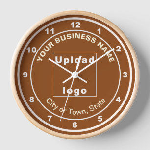 Zakenmerk op Round Brown Wooden Lijst Clock