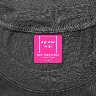 Zakenmerk op roze vierkant ijzeretiket labels