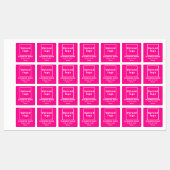 Zakenmerk op roze vierkant ijzeretiket labels (Vel)
