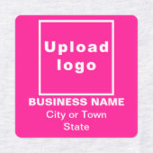 Zakenmerk op roze vierkant ijzeretiket labels (Design 1)