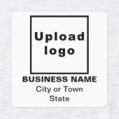 Zakenmerk op wit vierkant strijkijzer op label (Design 1)