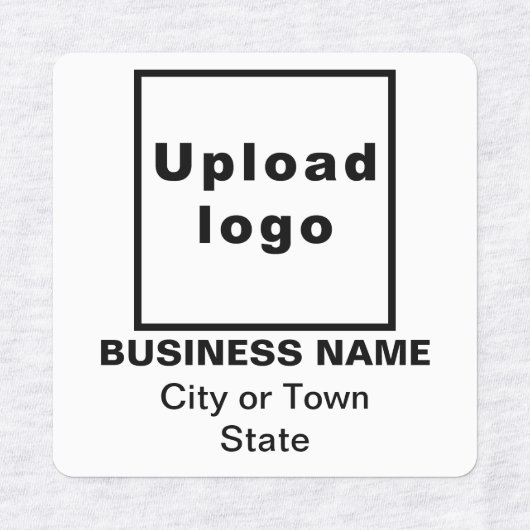 Zakenmerk op wit vierkant strijkijzer op label (Design 1)