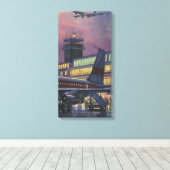  zakenpassagiers aan boord van het vliegtuig canvas afdruk (Insitu (Houten vloer))