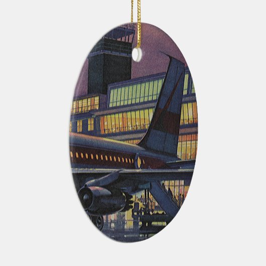  zakenpassagiers aan boord van het vliegtuig keramisch ornament (Rechts)