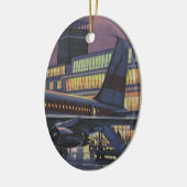  zakenpassagiers aan boord van het vliegtuig keramisch ornament (Links)