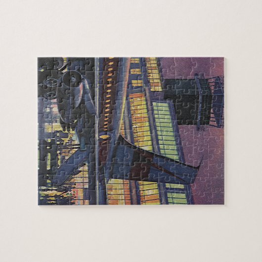  zakenpassagiers aan boord van het vliegtuig legpuzzel (Horizontaal)