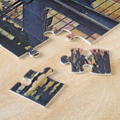  zakenpassagiers aan boord van het vliegtuig legpuzzel (Zijkant)