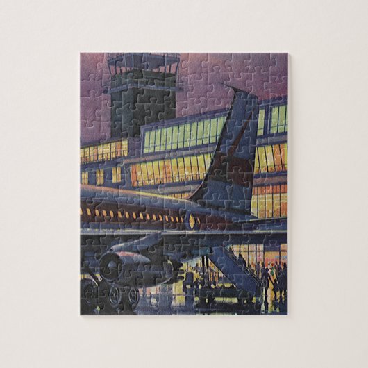  zakenpassagiers aan boord van het vliegtuig legpuzzel (Verticaal)