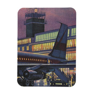 zakenpassagiers aan boord van het vliegtuig magneet