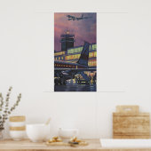  zakenpassagiers aan boord van het vliegtuig poster (Keuken)