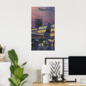  zakenpassagiers aan boord van het vliegtuig poster (Thuiskantoor)