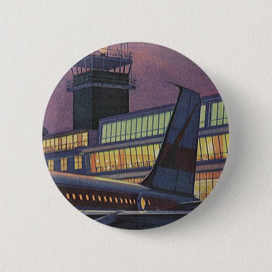 zakenpassagiers aan boord van het vliegtuig ronde button 5,7 cm (Voorkant)