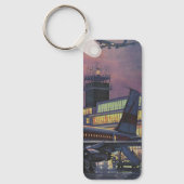 zakenpassagiers aan boord van het vliegtuig sleutelhanger (Voorkant)