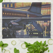  zakenpassagiers aan boord van het vliegtuig theedoek (Gevouwen)