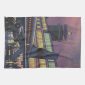  zakenpassagiers aan boord van het vliegtuig theedoek (Horizontaal)