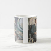  zakenreizen, lezen op het vliegtuig koffiemok (Center)