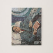  zakenreizen, lezen op het vliegtuig legpuzzel (Verticaal)