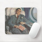  zakenreizen, lezen op het vliegtuig muismat (Met muis)