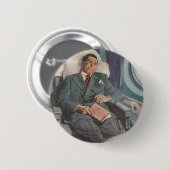  zakenreizen, lezen op het vliegtuig ronde button 5,7 cm (Voorkant /achterkant)