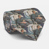 zakenreizen, lezen op het vliegtuig stropdas (Opgerold)