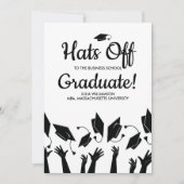 Zakenschool Afstudeer Foto Feesthoeden Uit Partij Kaart (Voorkant)