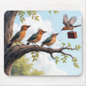 Zakenvogels op een boomtak muismat (Voorkant)