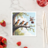 Zakenvogels op een boomtak servet (Insitu)