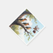 Zakenvogels op een boomtak servet (Hoek)