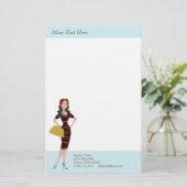 Zakenvrouw Briefpapier (Staand voorkant)
