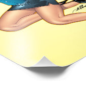 Zakenvrouw die haar haar haar haar haar hand opzui foto afdruk (Hoek)