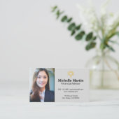 zakenvrouw | Financiële geldboom Logo Visitekaartje (Staand voorkant)