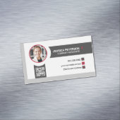 Zakenvrouw glimlacht | Zakelijk | QR-code Magnetisch Visitekaartje (Voorbeeld)