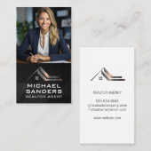 Zakenvrouw in Kantoor | makelaar in onroerend goed Visitekaartje (Voorkant / Achterkant)