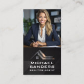 Zakenvrouw in Kantoor | makelaar in onroerend goed Visitekaartje (Voorkant)