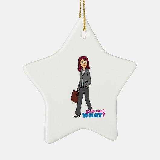 Zakenvrouw Keramisch Ornament (Rechts)